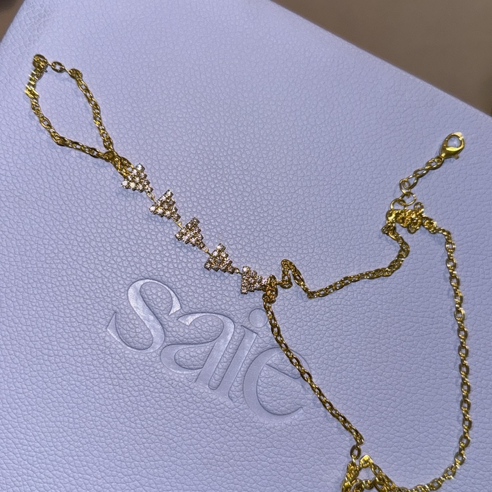 Triangle chain ring bracelet